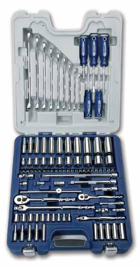 Sockets & Drive Tools 1/4" & 3/8" Drive Tool Set 95 Piece 1/4" & 3/8" Drive aster Socket & Tool Set 6 & 12 Point Rugged-Case-System Tool Set, SAE 506 95 Piece aster Socket, Wrench, and Screwdriver