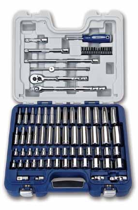 Sockets & Drive Tools 3/8" Drive 79 Piece 3/8" Drive Deluxe Tool Set 6 & 12 Point Rugged-Case-System Tool Set, SAE and etric, with 1/4" Hex Screwdriver Bits 50607 79 Piece 3 " Drive Deluxe Tool Set