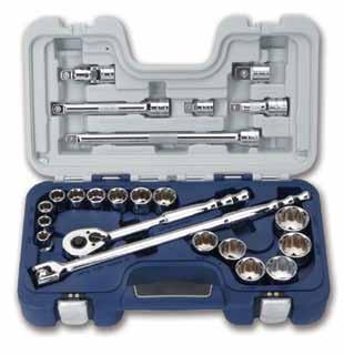 Sockets & Drive Tools 1/2" Drive 23 Piece 1/2" Drive Basic Tool Set 12 Point Rugged-Case-System Tool Set, SAE 50609 23 Piece Basic Tool Set, SAE 50609 List Price $ 201.69 Your Price $ 141.