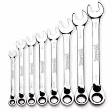 19 WS-68RC 8 Piece Reversible Ratcheting Combination Wrench Set, SAE, in Plastic Tray 1210RC 5 1216RC 1 2 1222RC 1212RC 3 1218RC 9 1224RC 3 1214RC 7 1220RC 5 High-polished chrome finish cleans easily.