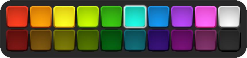 Color Settings The right hand side of the Midi Fighter Utility interface is used for configuring the color of the