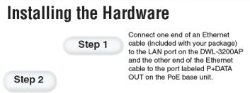 Connect one end of an Ethernet cable (included with your package) to the