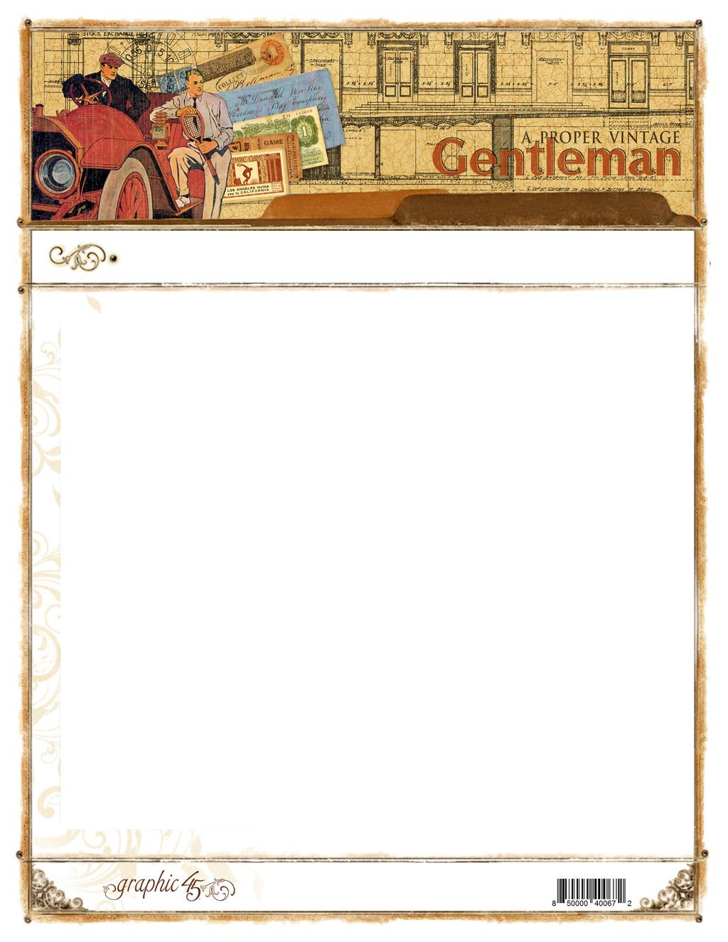 Designed by ~ Annette Green Graphic 45 Supplies: 1 pack A Proper Gentleman DCE 1 pack 12x12 Chipboard Sheets