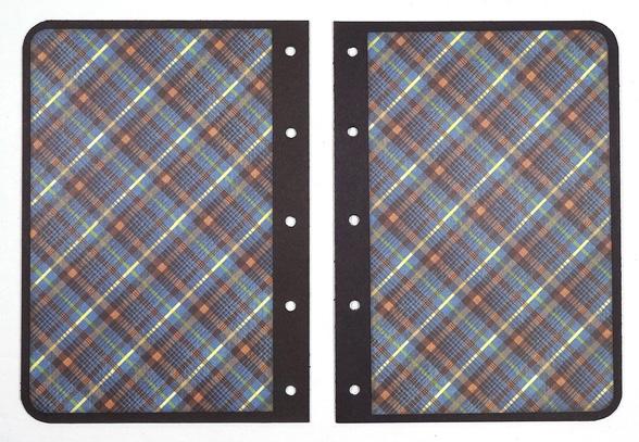 Adhere a left and right Mad About Plaid piece to a page as shown.