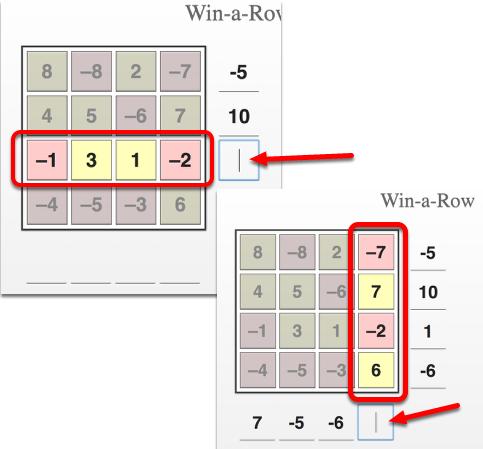 2. To sum a row or column, click on the line in front of a row or column typing in the appropriate number. 3.