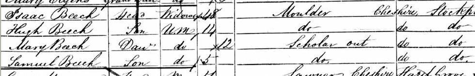 This is still some six years after Mary s birth which would lead one to believe that maybe at least one child was born and died in-between the 1861 and 1871 census. This is not easy to check.