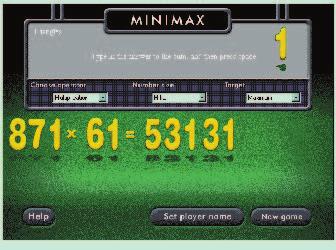 Minimax Minimax is a program which helps you to understand the effects of large and small digits on the operations of addition, subtraction, multiplication and division.