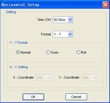 System window. It shows the horizontal parameters settings. 1.