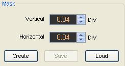 Mask Setting Vertical: Set the vertical limit range Horizontal: Set the horizontal limit range Create button: Click this
