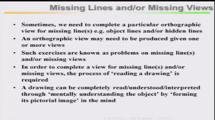 (Refer Slide Time: 01:38) Or drawing can be completely read, understood, interpreted, through mentally understanding the object by forming its pictorial image in the