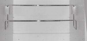 Accessories CLOTHiNG ROD Extendible brushed nickel clothing rod, for outside of the cabinet installation. 39-72 ERODEXT $27 50 Brushed nickel clothing rod in 3 cabinet sizes.