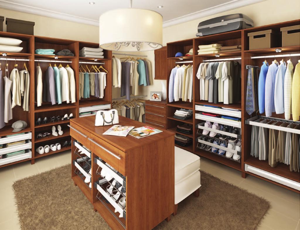 everything from drawers and shoe racks to clothing rods can be purchased and installed as