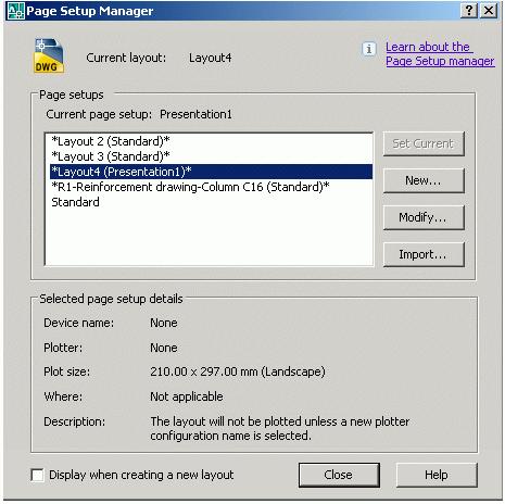 4. In the Page Setup Manager dialog box, click New to create a new page setup. 5.