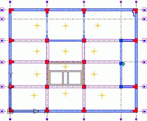 Step 2: Create window openings 1. On the Model toolbar, Openings flyout, click. 2. Select the wall along the F axis. Figure 104: Wall along the F axis 3.