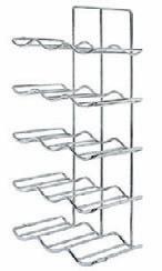 Wine rack Material: Steel Finish: Silver coloured coated Installation: Screw fixing to panel Dim. (W x D x H) Number of levels Number of bottles 260 x 18 x 490 mm 4 12 41.92.