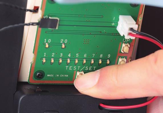Confirm the setting by checking that the 10 and 8 LEDs are lit, using the UP and