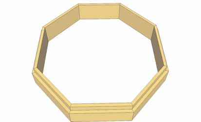 With your helper, lift the Octagon Skybox up with the dado or notch