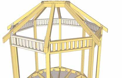54. Lift up, position and secure all remaining Upper Baluster Sections