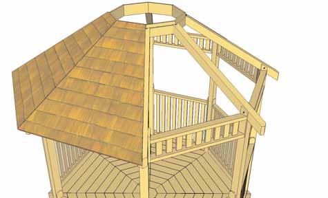 108. When 2nd Roof Panel Section is positioned on the Rafters equally and on the Dado