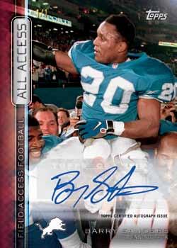 ADRENALINE RUSH AUTOGRAPH CARDS Top NFL Rookies, Veterans and Retired Greats in full-bleed photography.