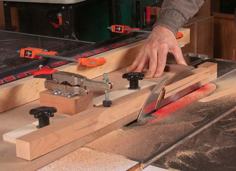 When cleaning up the saw marks, don t remove any wood above the taper because this will leave a gap between the leg and the apron.