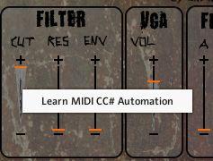 ASSIGNING CC s As with all Kontakt instruments and libraries, assigning midi CC s so you can control a fader or parameter by using a fader/dial/knob/button on your midi controller