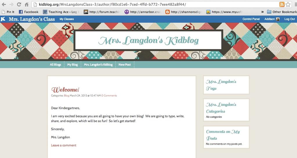 When you get to that studentʼs blog (or my blog), you will be able to read their posts.