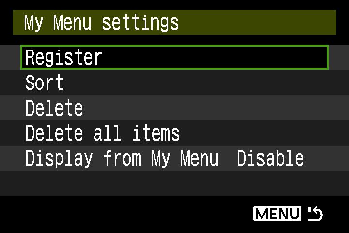 7. My Menu Settings The My Menu feature for EOS Digital SLRs first appeared in 2007 with the EOS-1D Mark III and 40D models, and it has been included in every EOS model released since then.