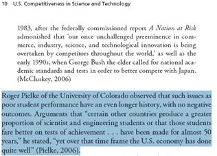 What Does Poor U.S. Academic Performance in Math and Science Imply for U.S. Competitiveness?