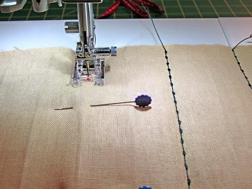 4. When the first four lines of stitching are