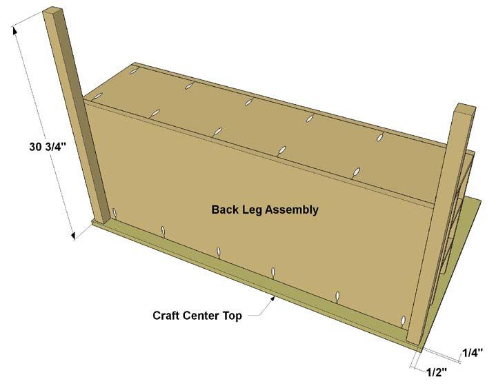 Step 20: Attach the Back Leg assembly (that you assembled in Step 8) using 1 1/4" coarsethread pocket screws as shown.