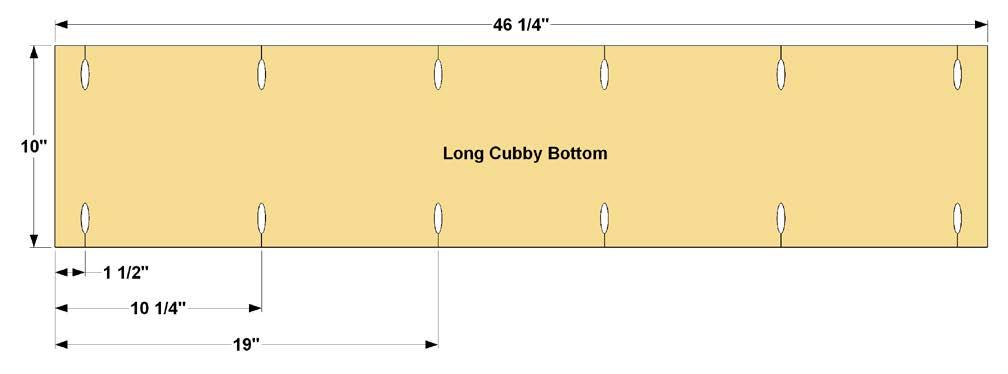 Step 3: Cut the Long Cubby Bottom to size from 3/4" plywood.