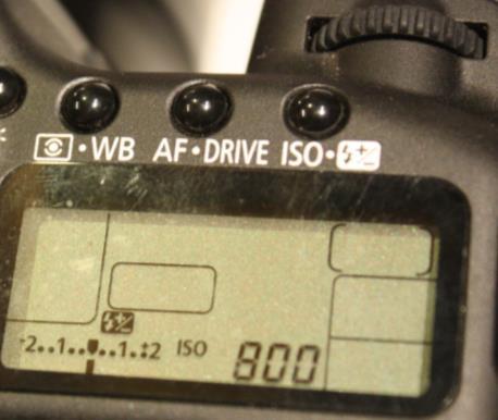Canon 40D uses a button and dial to set the ISO