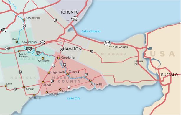 Location Haldimand County enjoys a central location with first-class access to vast North American markets.