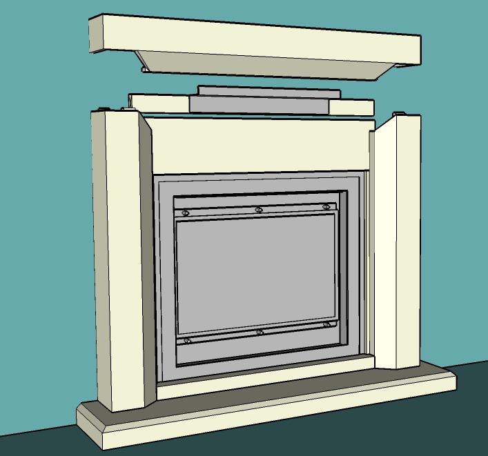 system. Carefully lower the shelf into position onto the beam. Use a small wood shim in the joint between the beam and legs if necessary to insure that the top surface of the shelf is level.