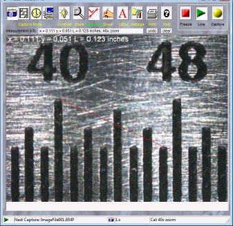 Once Video ToolBox is calibrated, the measurement tools can be changed while still displaying calibrated measurement results.