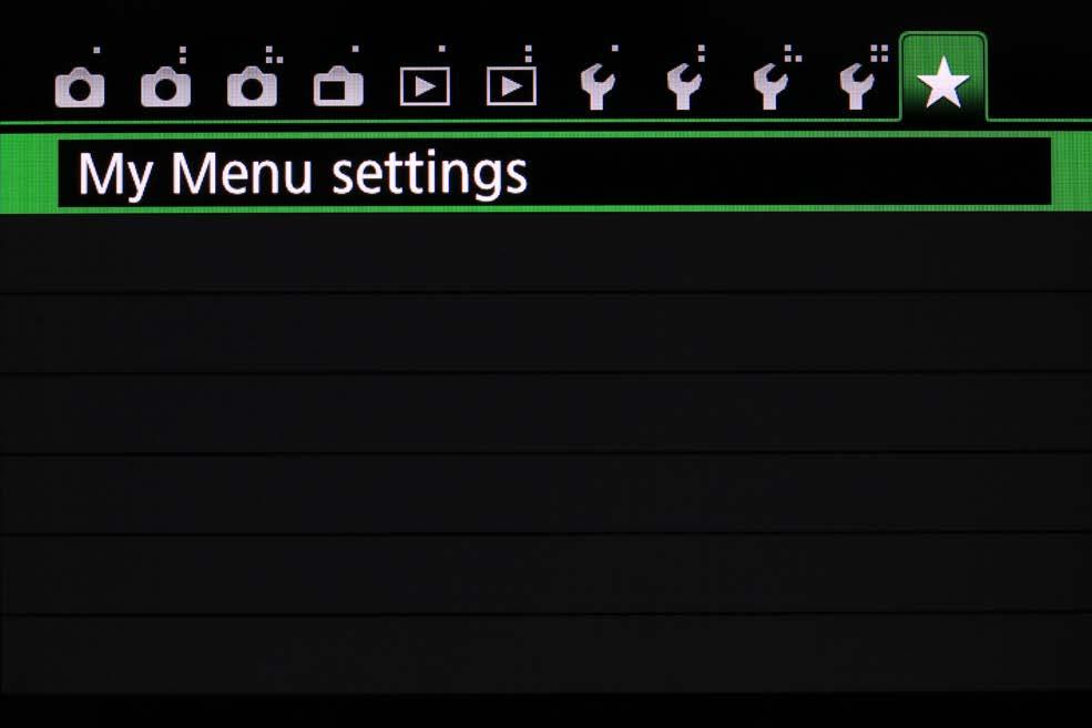 The My Menu menus The EOS 760D has very comprehensive menu systems that allows many options to be set.