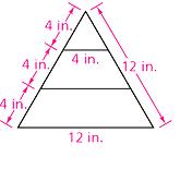 For exercises #2 and #3, each triangle has been subdivided into triangles that are similar to the original triangle. Label the separate triangles and find the missing side lengths. 2. 3. 4.