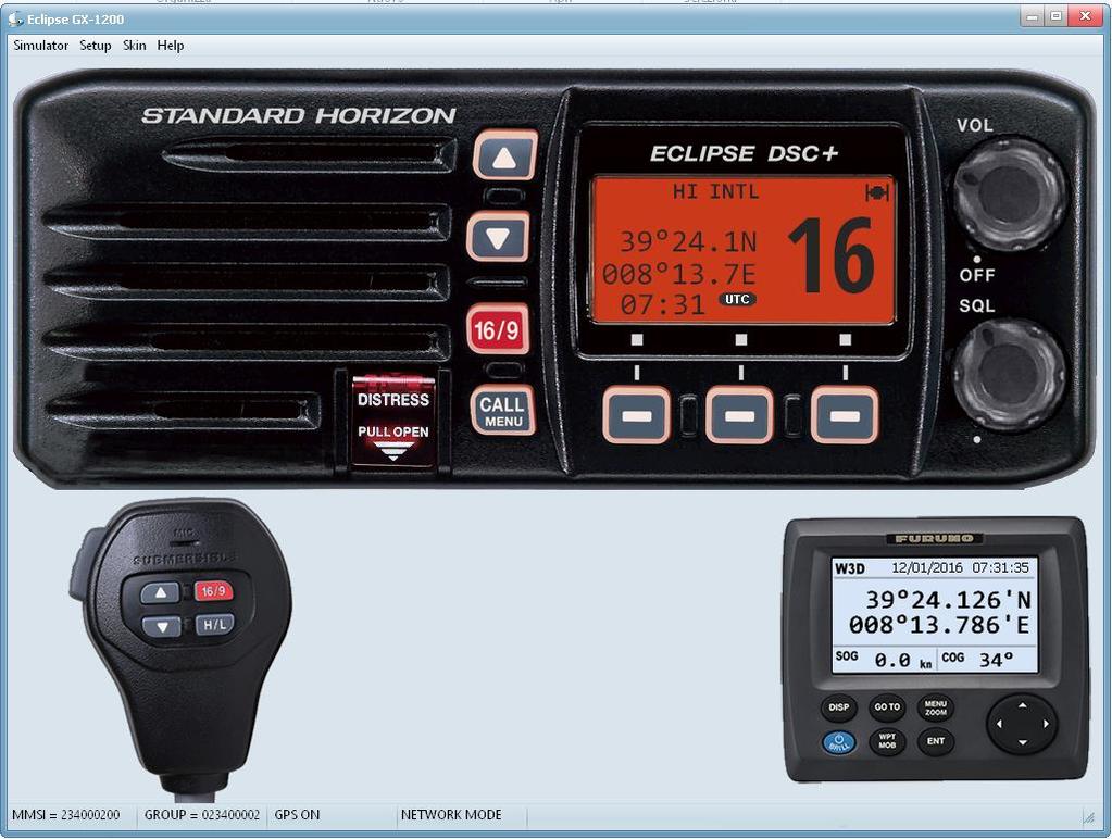 GX-1200 GMDSS DSC RADIO SIMULATOR DISCLAIMER THIS IS NOT A 100% REAL SIMULATION OF THE STANDARD HORIZON GX-1200E VHF DSC TRANSCEIVER, AND SHOULD BE USED ONLY AS GENERIC EXAMPLE FOR TRAINING PURPOSES