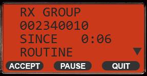 RECEIVING A GROUP CALL 1. When a DSC Group call is received, a ringing alarm sounds. 2. The display will show the MMSI or name of the vessel transmitting the Group Call. 3.