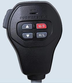 GX-1200 MICROPHONE PTT BUTTON 16 / 9 KEY UP / DOWN KEYS H / L KEY 16 / 9 : Press briefly to recall immediately CH-16 from any channel location and to set the HI POWER operating mode.