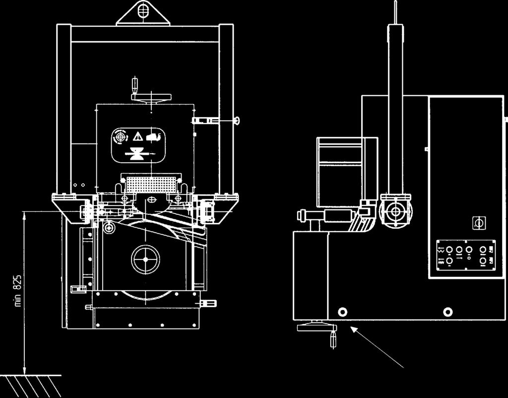 Bevelling of small workpieces (option) Bevelling of smaller workpieces than 300 mm (12") and/or obliqued plates will be easier if the hold down device is equipped with an extra hold down rail 13