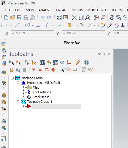Stock Setup The Toolpaths Operations Manager is the tool palette that is docked on the left of the screen.