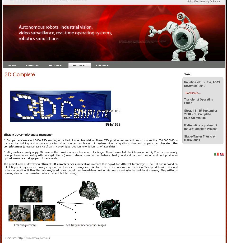 Figure 4: IT-Robotics home page with