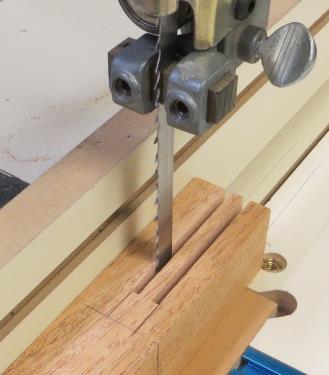 Bridle Joint Legs The bridle joint in the legs is a simple notch, parallel to the apron with a depth equal to the apron height, a setback from the leg front of 3/8 and a width of 1/2".