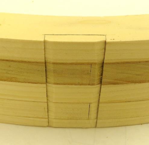 Drop perpendicular lines to mark the edges of the dados.