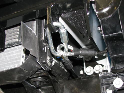 The photo above shows the recommended installation of the cables to frame of vehicle (see white arrow).