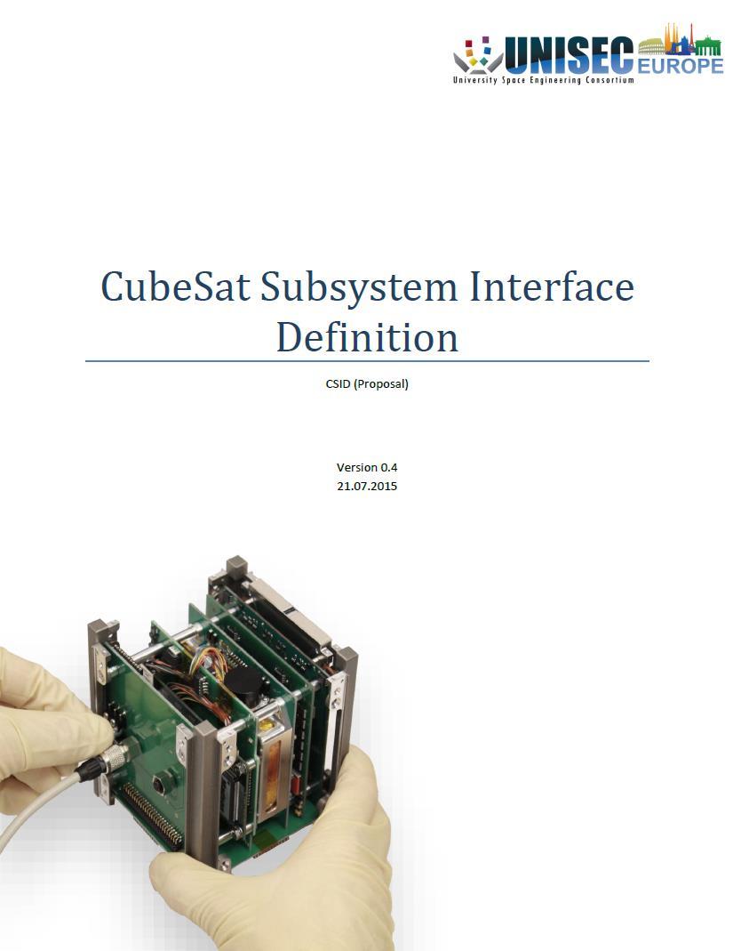 UNISEC Europe CSID An Advanced Efficient Electrical Interface Standard for CubeSats