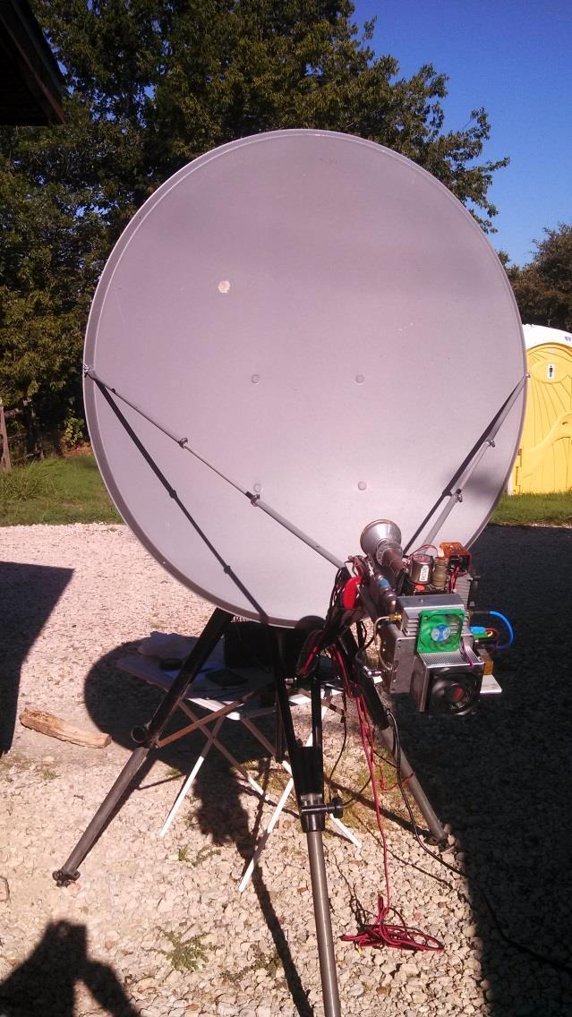 New Portable Set-Up Heavy duty manual AZ-EL mount built by TerraCom that was originally used for portable point to point microwave link with a 4 ft fiberglass dish Mounted a 1 m
