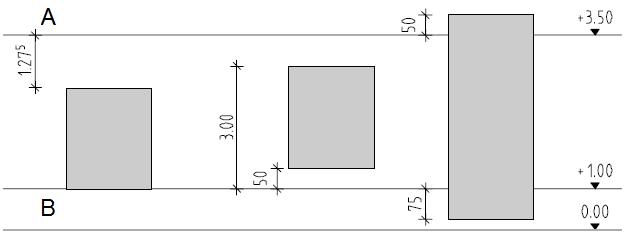 Architecture Tutorial Unit 3: Reference Planes 205 Example: height at top set to 3.50 and height at bottom set to 1.00.